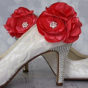 Custom Wedding Shoes Ivory Closed Toe Wedding Shoes Ivory Lace Overlay Coral Pink Flowers Silver Crystal Heel