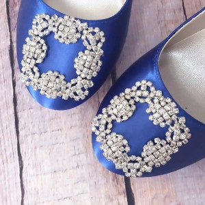 Square Brooch Open Custom Wedding Shoes