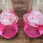 Custom Wedding Shoes Fuschia Peep Toe Wedding Shoes Pink Ombre Flower Capri Pink Buttons 1