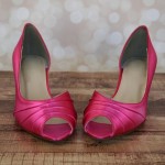 Dyeable Wedding Shoes Fuschia Peep Toe Kitten Heel Abby 2