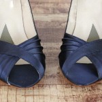 Dyeable Wedding Shoes Navy Blue Peep Toe Nona 2
