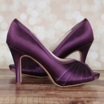 Dyeable Wedding Shoes Platform Peep Toe Erika Plum 1