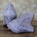 Custom Wedding Shoes Lilac Peep Toe Wedge Wedding Shoes White Lace Overlay 2