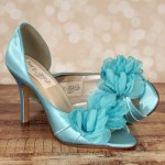 Custom Wedding Shoes Pool Peep Toe DOrsay Wedding Shoes Layered Chiffon Flower 2