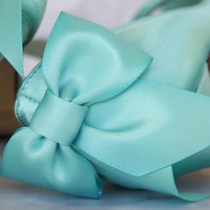 Aqua Blue Wedding Shoes Aqua Blue Bow on Heel Custom Wedding Shoes Design
