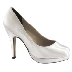 Sammi Closed Toe Platform White Wedding Shoe