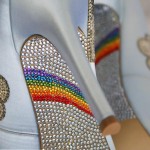 Custom Wedding Shoes Rainbow Crystal Covered Sole