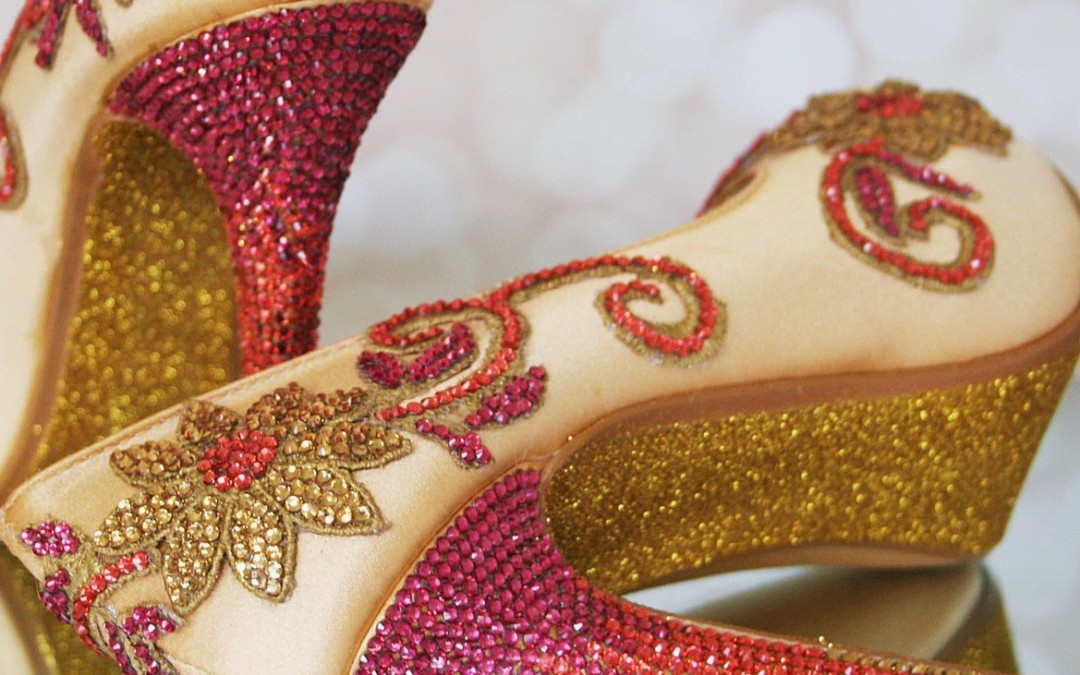 Say It In Ombre! Crystal Covered Custom Wedding Shoes for an Indian Wedding