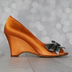 Burnt Orange Wedding Shoes Charcoal Gray Bow Charcoal Gray Buttons Custom Wedding Fall Wedding