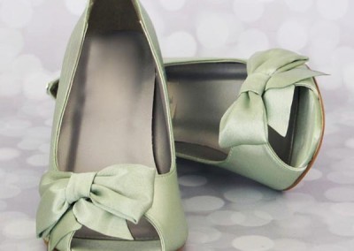 Clover Green Wedding Shoes Wedges Bow Toe Design Your Own Wedding Shoes