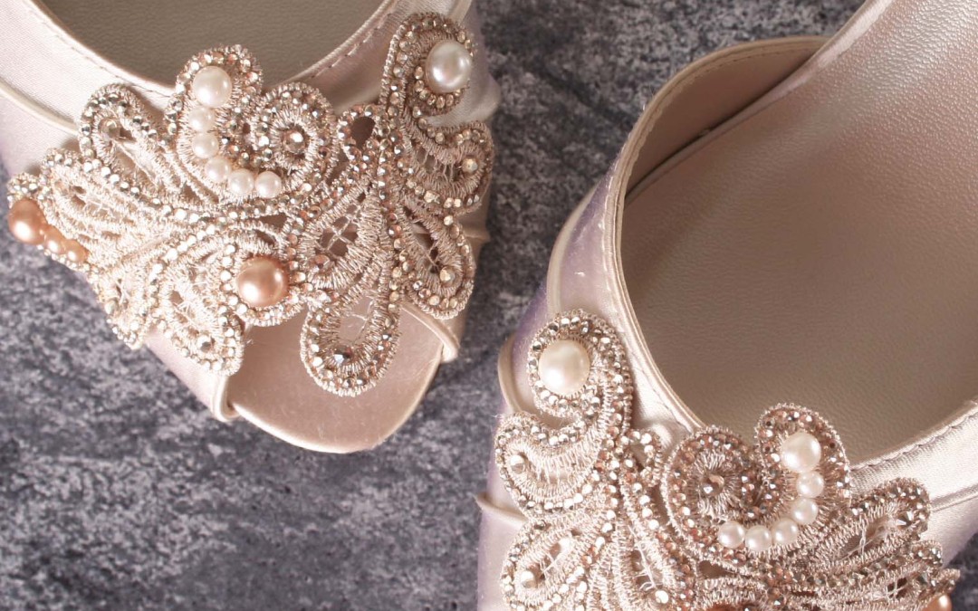 Crystals and Pearls! The Perfect Accent for Custom Wedding Shoes