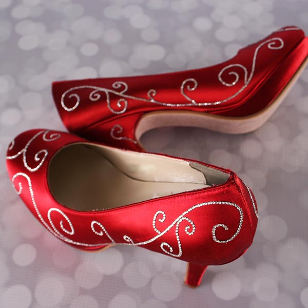 Go Bold With Red Wedding Shoes