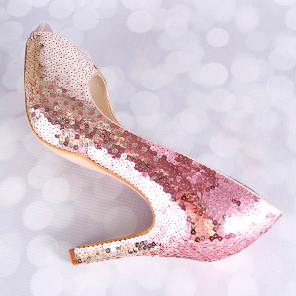 Blush Wedding Shoes with Blush and Champagne Ombre Sequins Design Your Own