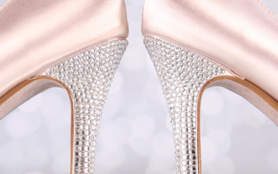 The Perfect Pair of Custom Wedding Shoes? Blush and Bling Are a Beautiful Combination!