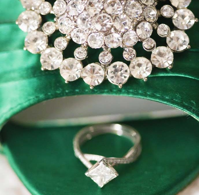 Incorporate Your Engagement Ring into Your Custom Wedding Shoes
