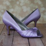 Lilac Wedding Shoes Romantic Peeptoe Knotted Accent