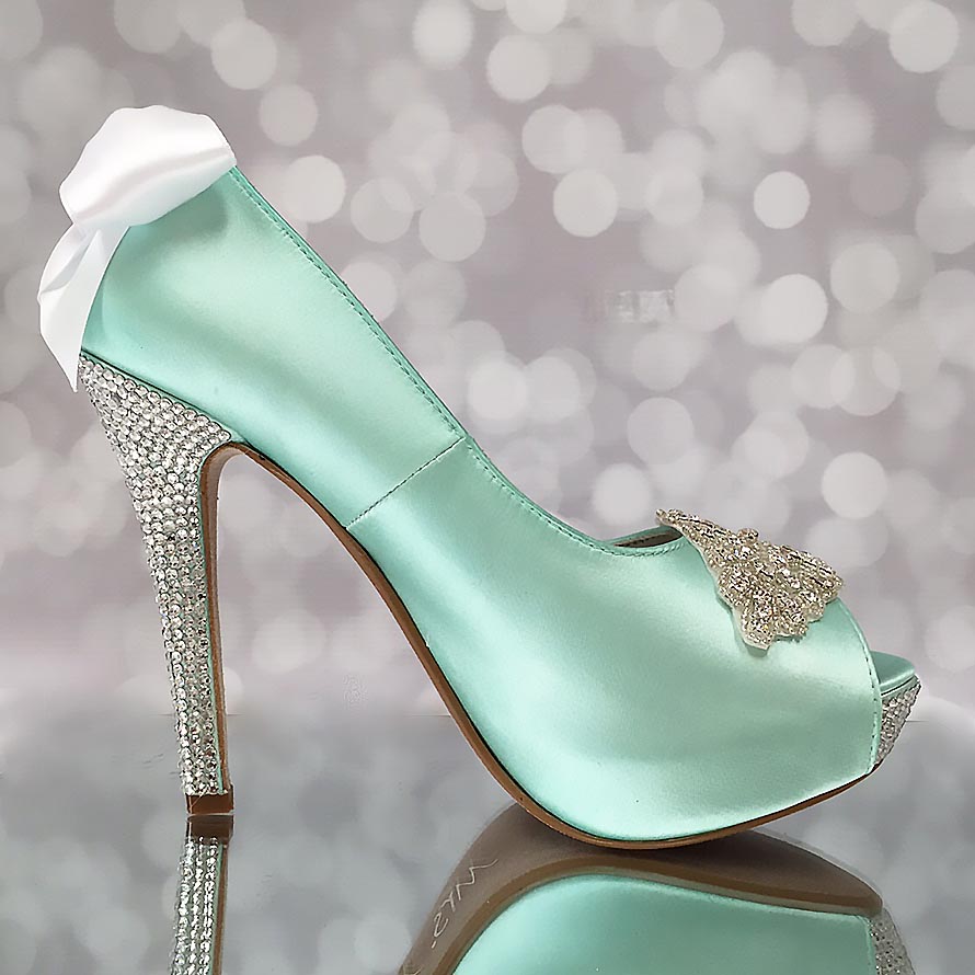 Aqua Blue Wedding Shoes Platform Peep Toe Bridal Heels Crystal Heel Crystal Applique White Bow Bling Wedding Shoes Aqua Blue Wedding Shoes Platform Peep Toe Bridal Heels Crystal Heel Crystal Applique White Bow Bling Wedding Shoes