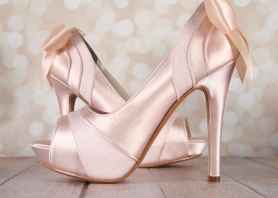 Blush Emmy Matching Bow on Back Blush Bow Platform Peeptoe Peep Toe Chiffon Panels 1