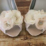 Blush Wedding Shoes Wedge Lace Heel Lace Toe Chiffon Flowers Design Your Own Wedding Shoes