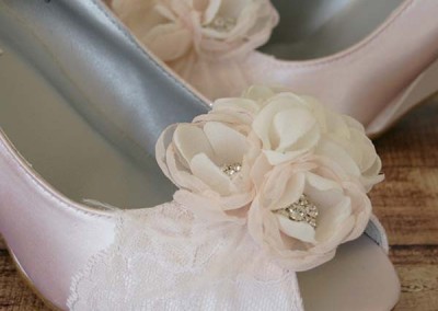 Blush Wedding Shoes Wedge Lace Heel Lace Toe Chiffon Flowers Design Your Own Wedding Shoes