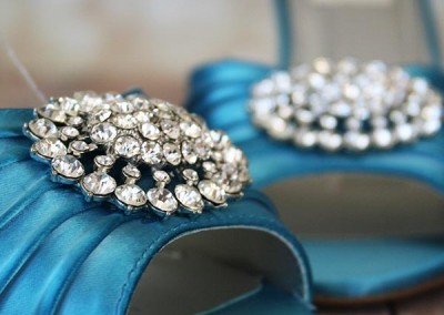 Custom Wedding Shoes Blue Wedge Wedding Shoes Oval Crystal Adornment 4