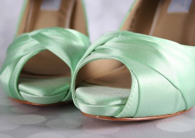 Mint Green Wedding Shoes Platform Peep Toe Silk Wedding Shoes
