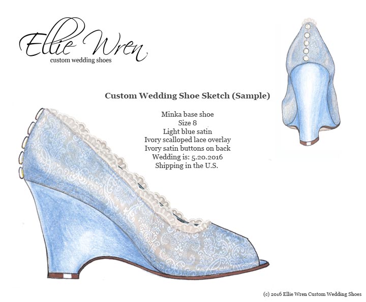 Custom Wedding Shoe Sketch Design Your Own Wedding Shoes