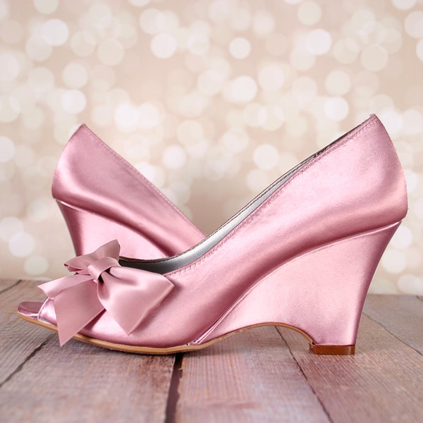 Antique Pink Wedding Shoes Wedge Wedges Matching Bow Off Center Bow Custom Wedding Shoes 4 Antique Pink Wedding Shoes Wedge Wedges Matching Bow Off Center Bow Custom Wedding Shoes 4