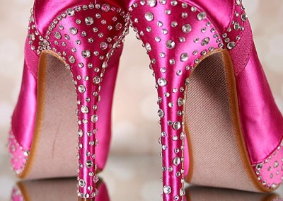 Fuchsia Emmy Platform Peep Toe Multi Size Crystal Heel Wide Spaced Crystals Heel Panels 4