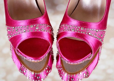 Fuchsia Emmy Platform Peep Toe Multi Size Crystal Heel Wide Spaced Crystals Heel Panels 7