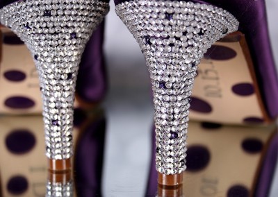 Plum Sandra Handmade Crystal and Pearl Applique Polka Dot Painted Sole 4