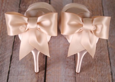 Blush Emmy Matching Bow on Back Blush Bow Platform Peeptoe Peep Toe Chiffon Panels 3