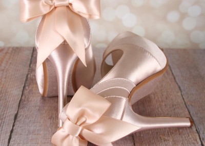 Blush Emmy Matching Bow on Back Blush Bow Platform Peeptoe Peep Toe Chiffon Panels 4