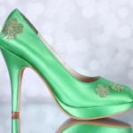 Green Shamrock Four Leaf Clover St. Patrick's Day Wedding Shoes