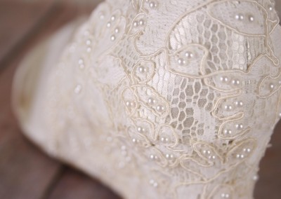 Ivory Wedge Wedding Shoes Lace Heel Tulle Strap Ankle Strap Pearl Accents Design Your Own Wedding Shoes