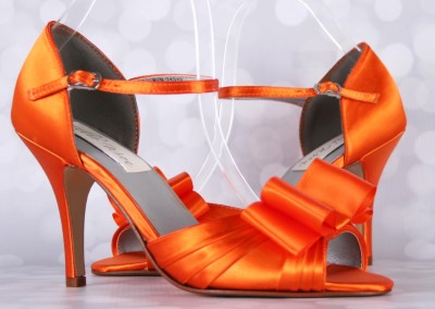 Orange Wedding Shoes Peep Toe Mary Jane Matching Orange Bow on Toe Design Your Own Wedding Shoes