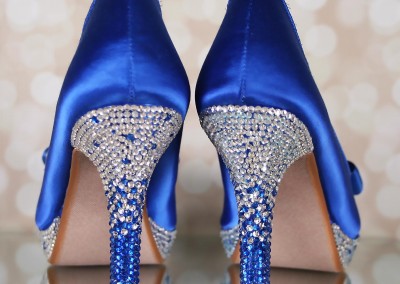 Royal Blue Wedding Shoes Platform Peep Toe Ombre Crystal Heel Ombre Crystal Platform Blue Bow Bridal Heels