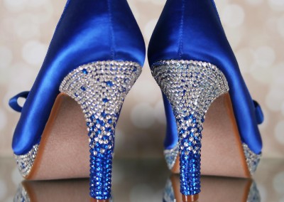 Royal Blue Wedding Shoes Platform Peep Toe Ombre Crystal Heel Ombre Crystal Platform Blue Bow Bridal Heels