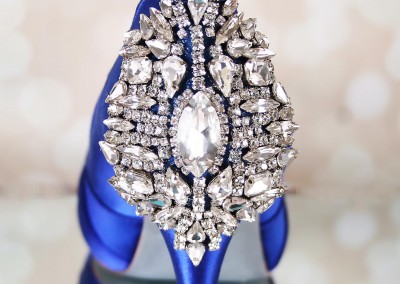 Royal Blue Wedding Shoes MacKenzie Peep Toe Peeptoe Silver Crystal Heel Silver Crystal Brooch on Heel Silver Jewel Heel Silver Painted Sole Save the Date 1