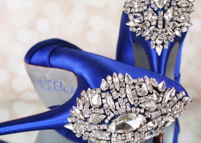 Royal Blue Wedding Shoes MacKenzie Peep Toe Peeptoe Silver Crystal Heel Silver Crystal Brooch on Heel Silver Jewel Heel Silver Painted Sole Save the Date 1