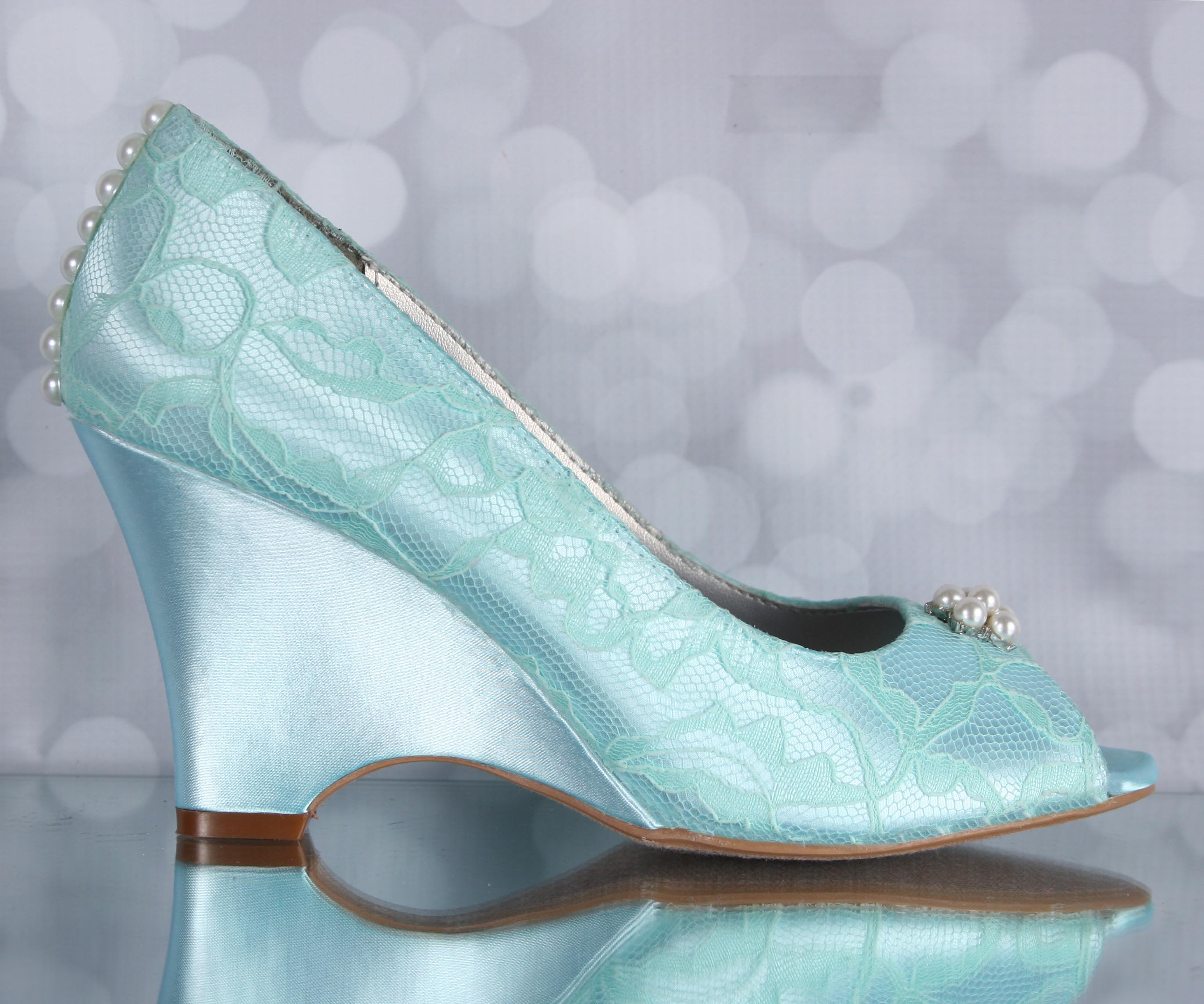 teal wedges for wedding