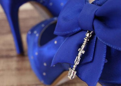 Dr Who Wedding Shoes Royal Blue Screwdriver Charm Custom Bridal Heels