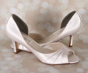 Ivory Wedding Shoes Nadia Peep Toes Peep Toe Ivory Satin Buttons Ivory Bridal Heels 1